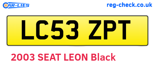 LC53ZPT are the vehicle registration plates.
