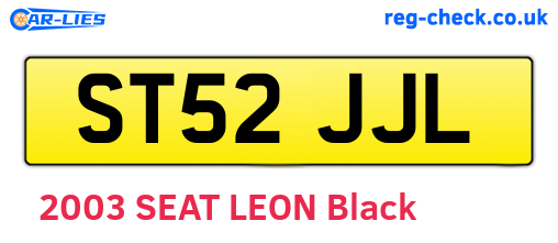 ST52JJL are the vehicle registration plates.