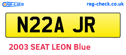 N22AJR are the vehicle registration plates.