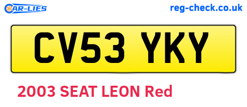 CV53YKY are the vehicle registration plates.