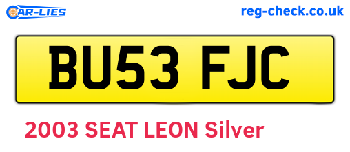 BU53FJC are the vehicle registration plates.
