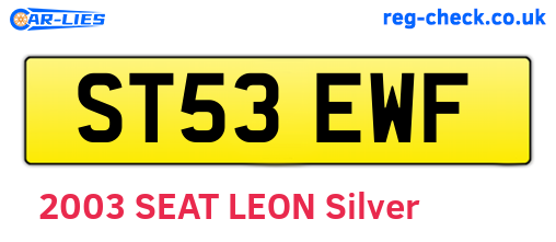 ST53EWF are the vehicle registration plates.