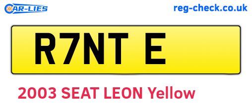 R7NTE are the vehicle registration plates.