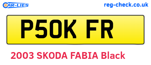 P50KFR are the vehicle registration plates.