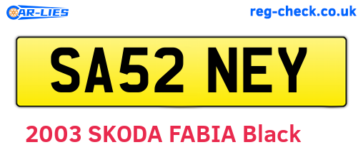 SA52NEY are the vehicle registration plates.