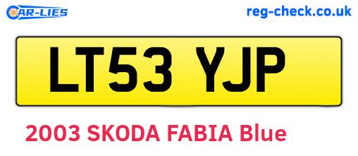 LT53YJP are the vehicle registration plates.