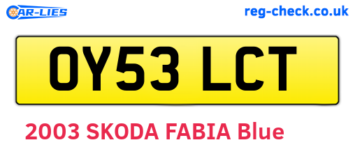 OY53LCT are the vehicle registration plates.