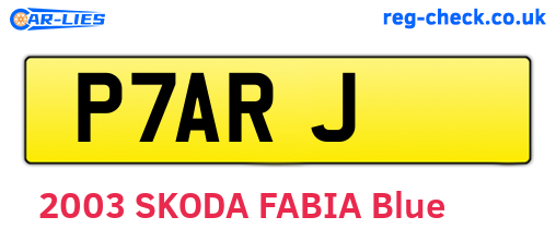 P7ARJ are the vehicle registration plates.