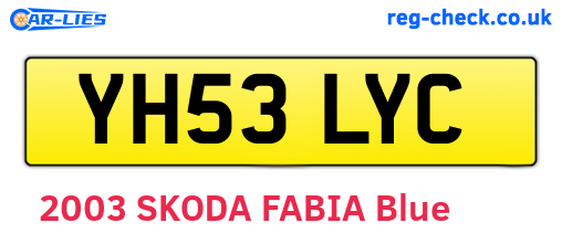 YH53LYC are the vehicle registration plates.