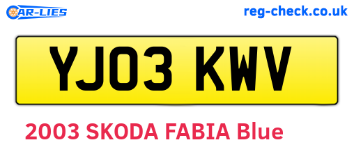 YJ03KWV are the vehicle registration plates.