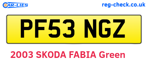 PF53NGZ are the vehicle registration plates.