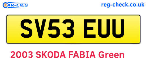 SV53EUU are the vehicle registration plates.