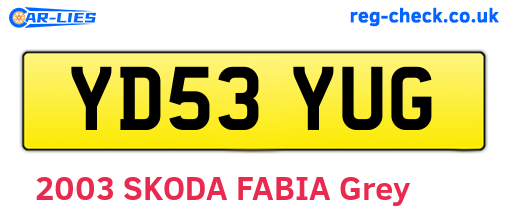 YD53YUG are the vehicle registration plates.