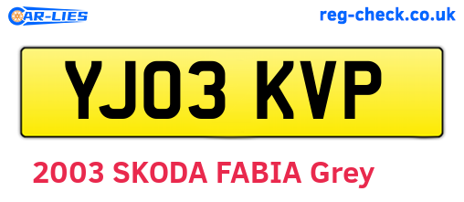 YJ03KVP are the vehicle registration plates.