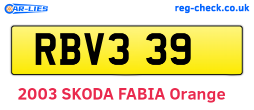 RBV339 are the vehicle registration plates.