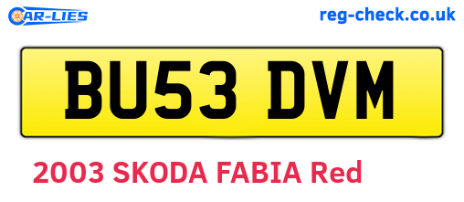 BU53DVM are the vehicle registration plates.
