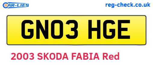 GN03HGE are the vehicle registration plates.