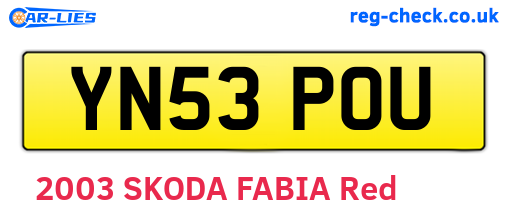 YN53POU are the vehicle registration plates.