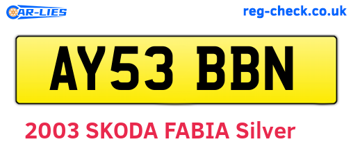 AY53BBN are the vehicle registration plates.