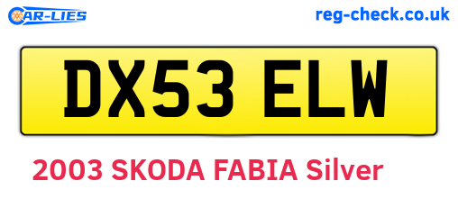 DX53ELW are the vehicle registration plates.
