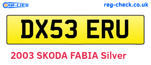 DX53ERU are the vehicle registration plates.