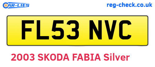 FL53NVC are the vehicle registration plates.