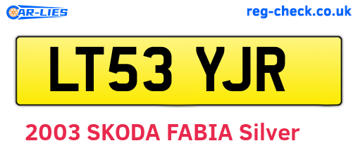LT53YJR are the vehicle registration plates.