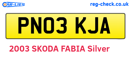 PN03KJA are the vehicle registration plates.
