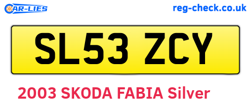 SL53ZCY are the vehicle registration plates.