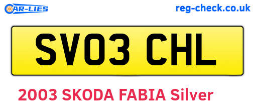 SV03CHL are the vehicle registration plates.