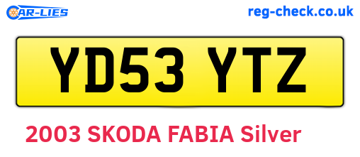 YD53YTZ are the vehicle registration plates.