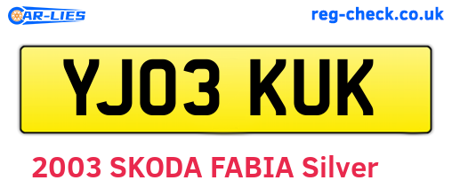 YJ03KUK are the vehicle registration plates.