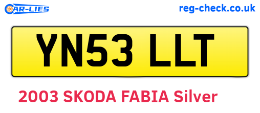 YN53LLT are the vehicle registration plates.