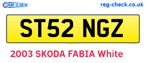 ST52NGZ are the vehicle registration plates.