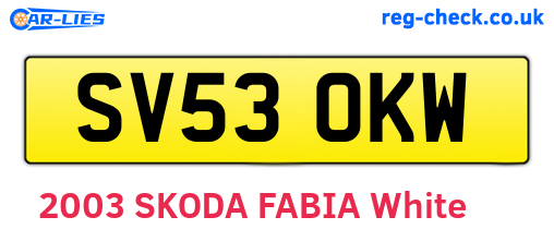 SV53OKW are the vehicle registration plates.