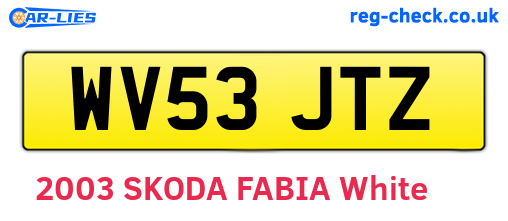 WV53JTZ are the vehicle registration plates.