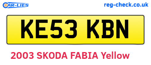 KE53KBN are the vehicle registration plates.