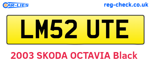LM52UTE are the vehicle registration plates.