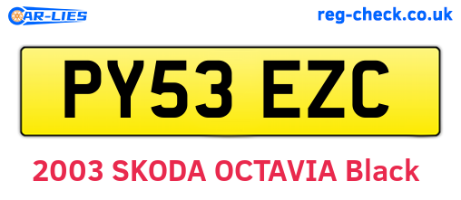 PY53EZC are the vehicle registration plates.
