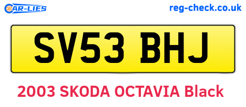 SV53BHJ are the vehicle registration plates.