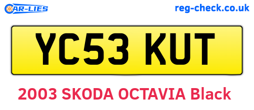 YC53KUT are the vehicle registration plates.