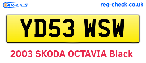 YD53WSW are the vehicle registration plates.