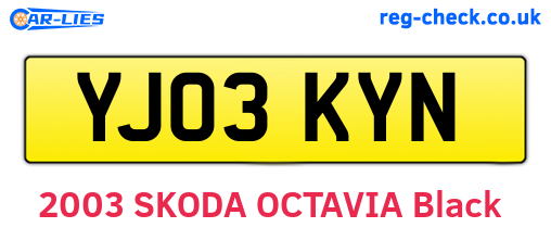 YJ03KYN are the vehicle registration plates.