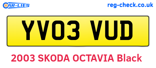 YV03VUD are the vehicle registration plates.