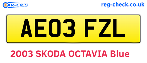 AE03FZL are the vehicle registration plates.