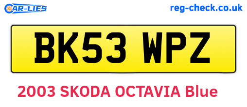 BK53WPZ are the vehicle registration plates.