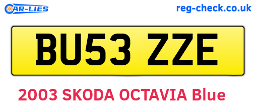 BU53ZZE are the vehicle registration plates.