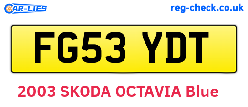 FG53YDT are the vehicle registration plates.
