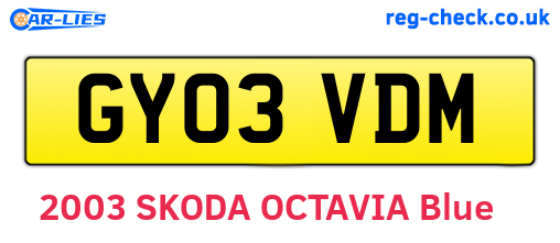 GY03VDM are the vehicle registration plates.