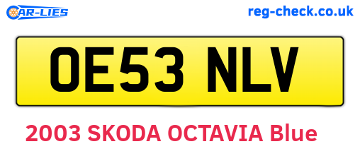 OE53NLV are the vehicle registration plates.